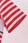 Red stripe character smocked top