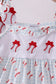 Baseball applique ruffle gingham shorts set
