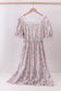 Purple floral lace women dress