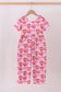 Pink bow baseball bamboo jumpsuit