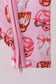 Pink bow baseball bamboo romper