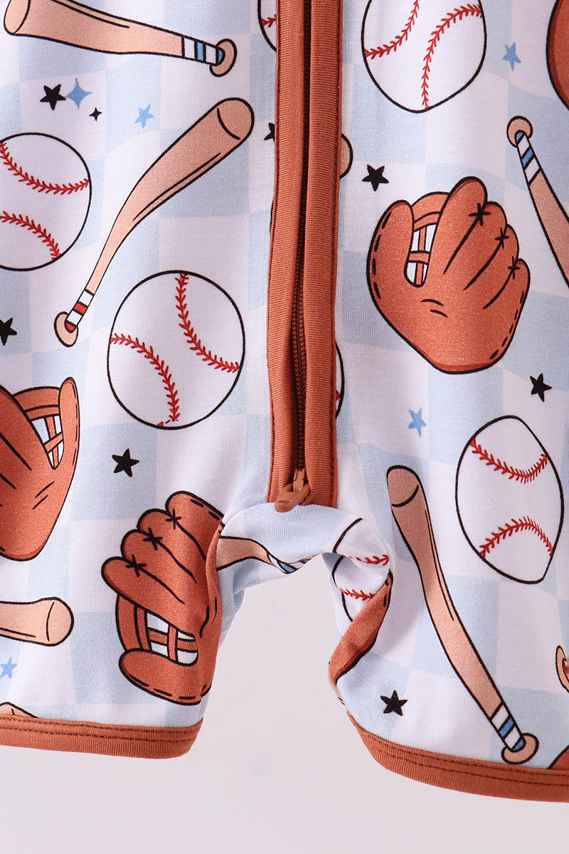 Baseball bamboo romper