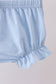 Blue cross bow embroidery ruffle gingham bloomer set