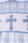Blue cross smocked plaid bubble