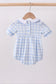 Blue cross smocked plaid bubble