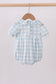 Blue cross smocked plaid bubble