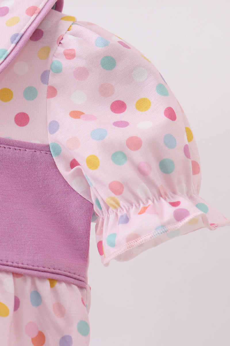 Purple birthday embroidery bubble