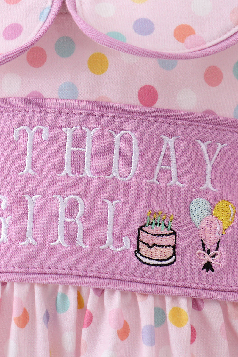 Purple birthday embroidery bloomer set