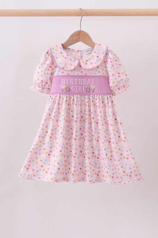 Purple birthday embroidery dress