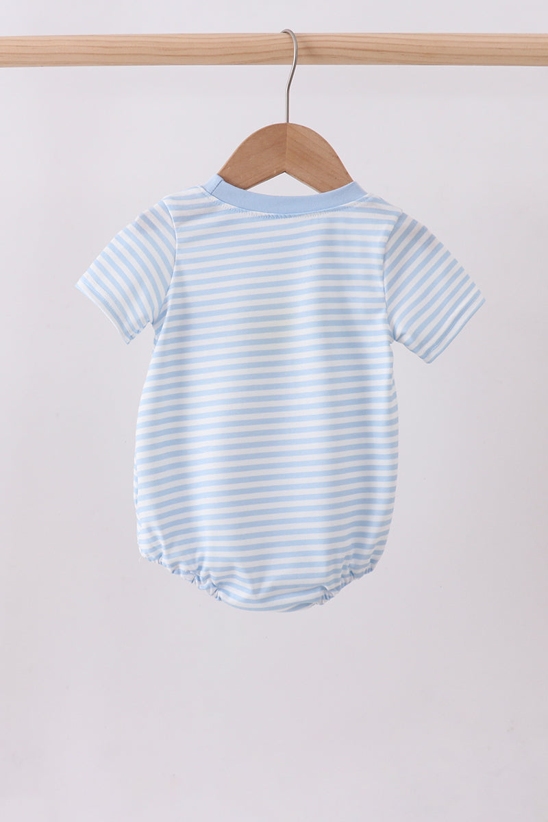 Blue character french knot stripe bubble