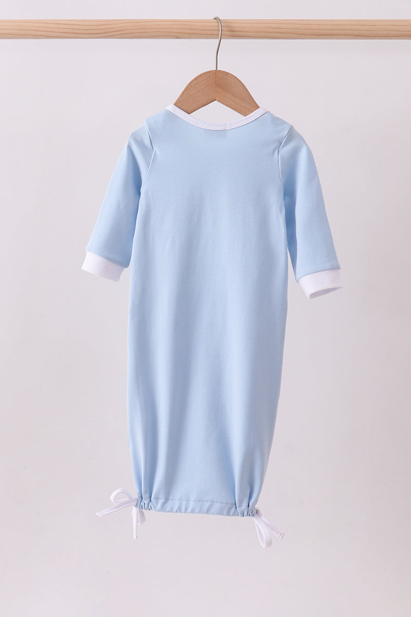 Blue brother embroidery gown