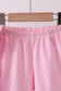 Pink big sister embroidery ruffle shorts set