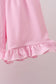 Pink big sister embroidery ruffle shorts set