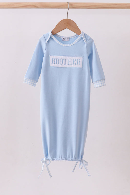 Blue brother embroidery gown