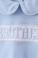 Blue brother smocked shorts set