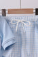 Blue brother smocked shorts set