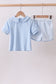 Blue brother smocked shorts set