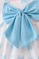 Blue crab print bow ruffle bubble