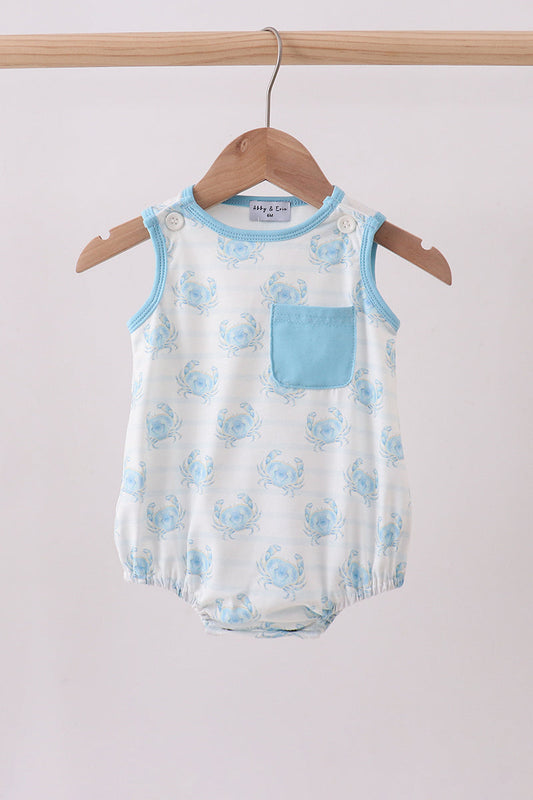 Blue crab print bubble