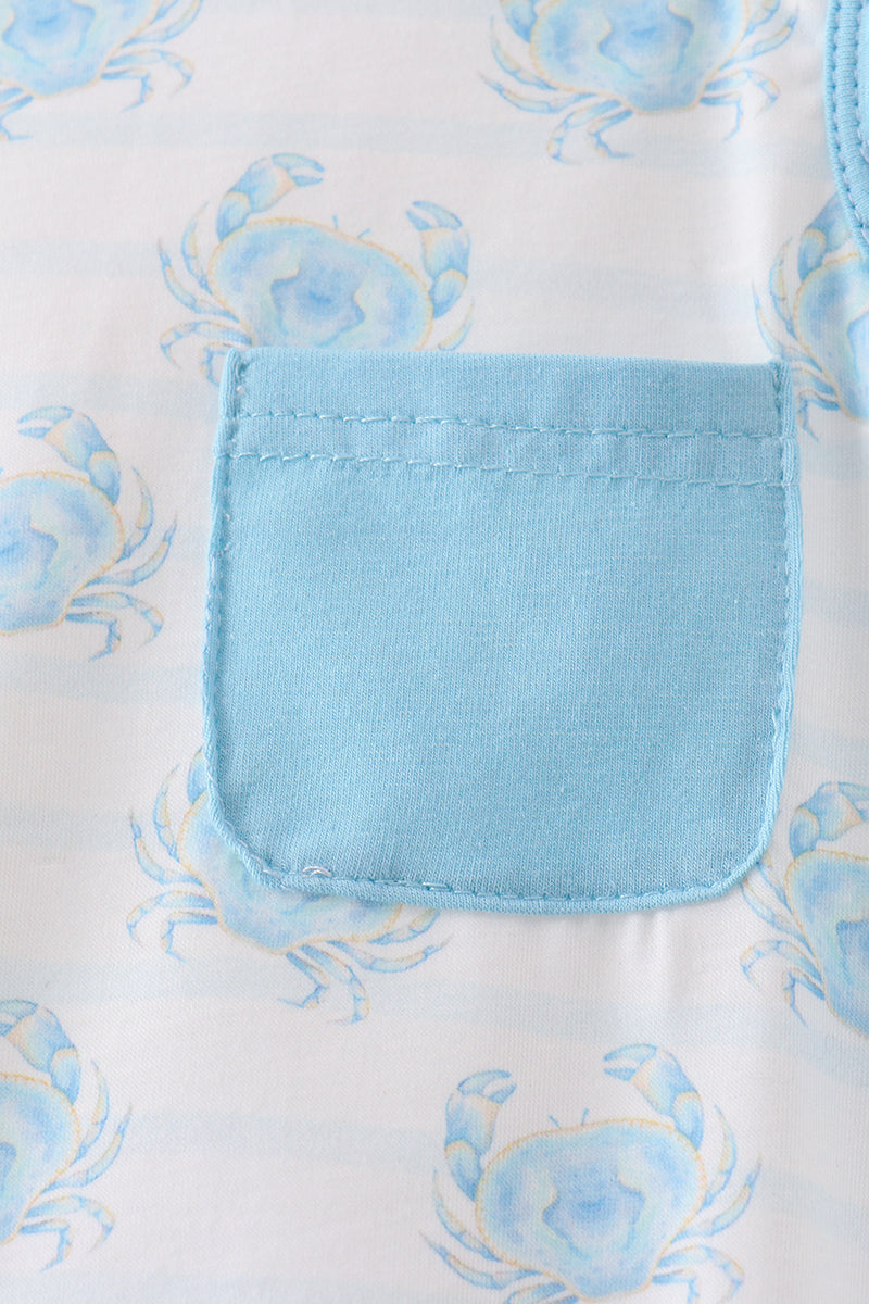 Blue crab print bubble