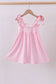 Pink watermelon embroidery ruffle dress