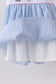 Blue sailboat embroidery jacquard shorts set