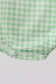 Green dinosaur smocked gingham bubble