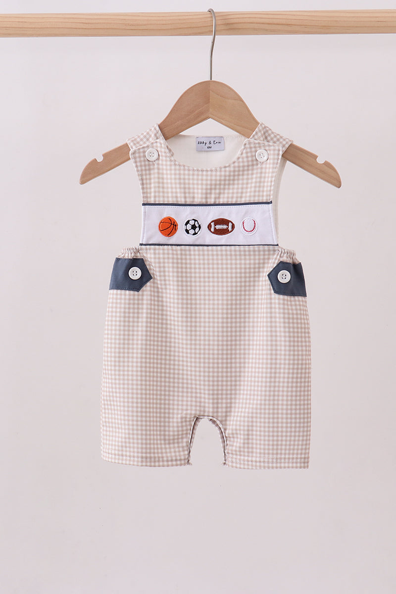 Sports ball embroidery gingham jonjon