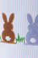 Blue stripe bunny basket