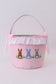 Pink bunny ruffle bow basket