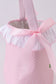 Pink bunny ruffle bow basket