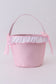 Pink bunny ruffle bow basket