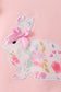 Pink floral bunny applique skorts set