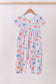 Coconut trees lobsters print bamboo jumpsuit