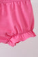 Pink character smocked ruffle bloomer set