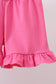 Pink character smocked ruffle bloomer set