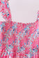 Pink floral smocked ruffle mom&me tiered dress
