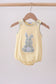 Yellow plaid bunny applique bubble