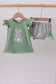 Sage bunny applique bloomer set