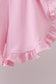 Floral bunny applique ruffle shorts set