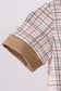 Brown bunny applique plaid romper