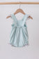 Blue floral bunny applique ruffle bubble