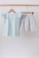 Blue floral bunny applique ruffle skorts set
