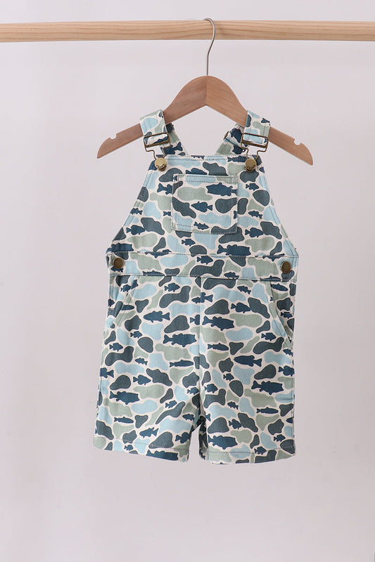 Camouflage denim overall
