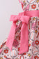 Pink baseball print ruffle shorts set