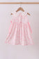 Pink bunny smocked lace collar dress