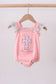 Pink floral cross embroidery ruffle bubble