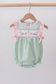 Green swiss dot cross sheep ruffle bubble