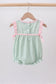 Green swiss dot cross sheep ruffle bubble