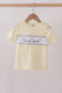 Yellow cross sheep embroidery top